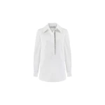Dice Kayek Embellished Poplin Shirt in White | Shirts | Luxury Shoes 