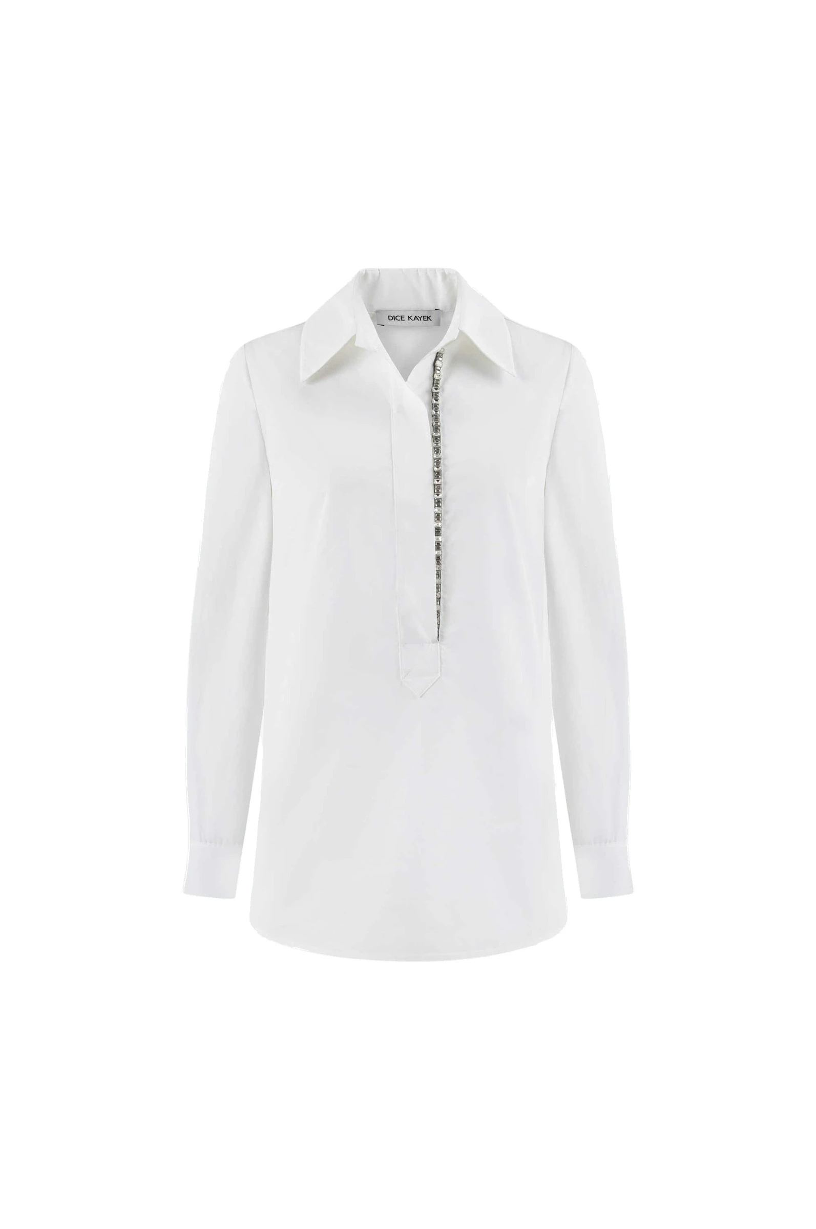 Dice Kayek Embellished Poplin Shirt in White Dice Kayek Embellished Poplin Shirt in White | Shirts | Luxury Shoes