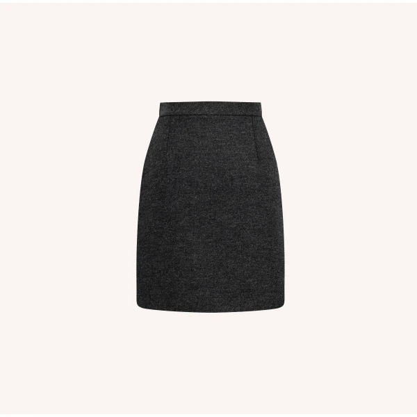 Dice Kayek Embellished Wool Mini Skirt in Grey Melange | Mini Skirts | Luxury Shoes 
