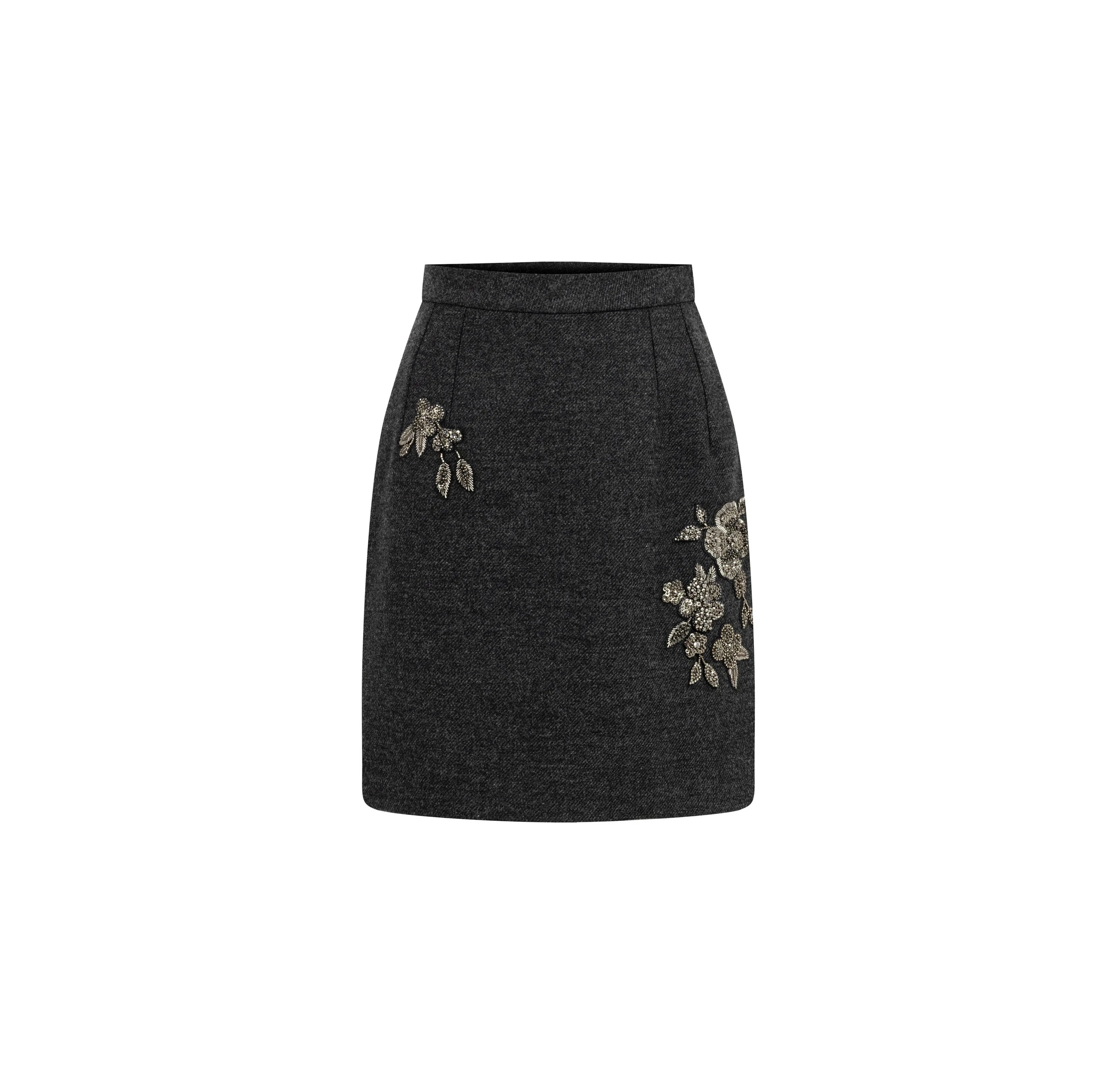 Dice Kayek Embellished Wool Mini Skirt in Grey Melange Dice Kayek Embellished Wool Mini Skirt in Grey Melange | Mini Skirts | Luxury Shoes