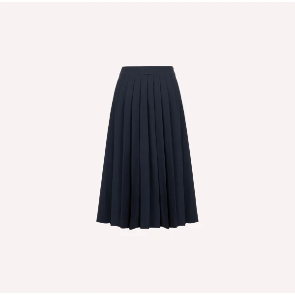 Dice Kayek Embellished Wrap Skirt with Pleated Back in Navy | Wrap Skirts | Luxury Shoes 