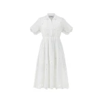 Dice Kayek Embroidered Cotton Midi Dress in White | Midi Dresses | Luxury Shoes 