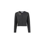 Dice Kayek Grey Crystal-Embellished Wool Cardigan | Cardigan | Luxury Shoes 