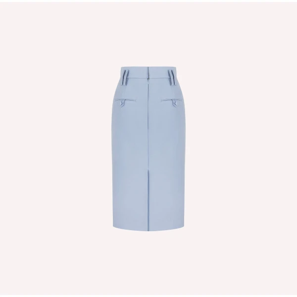 Dice Kayek High-Waisted Midi Pencil Skirt in Blue | Pencil Skirts | Luxury Shoes 