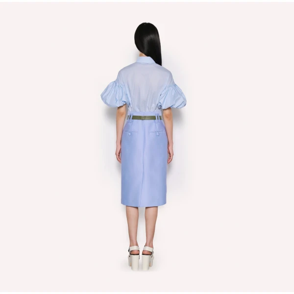 Dice Kayek High-Waisted Midi Pencil Skirt in Blue | Pencil Skirts | Luxury Shoes 