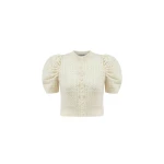 Dice Kayek Knit Sweater with Puff Sleeves in Off White | Sweaters | Luxury Shoes 