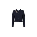 Dice Kayek Navy Crystal-Embellished Wool Cardigan | Cardigan | Luxury Shoes 