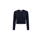 Dice Kayek Navy Embellished Wool Cardigan | Cardigan | Luxury Shoes 