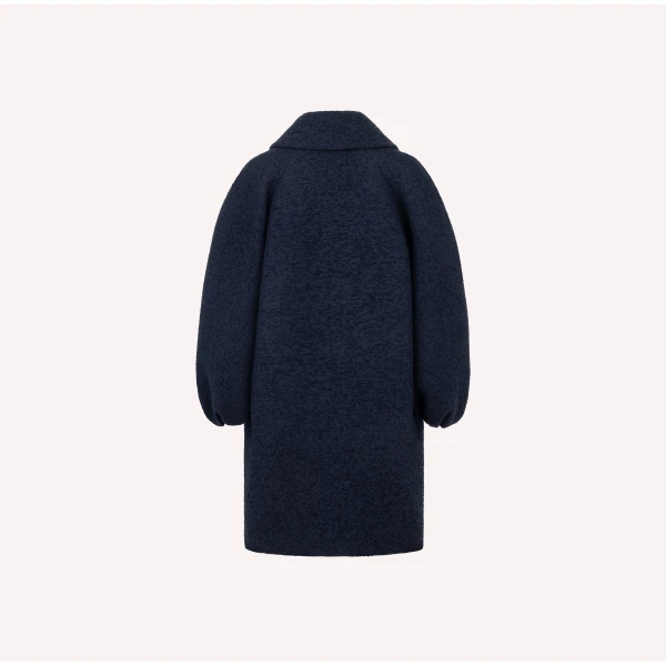 Dice Kayek Oversized Wool Blend Coat in Navy | Wool Coat | Luxury Shoes 