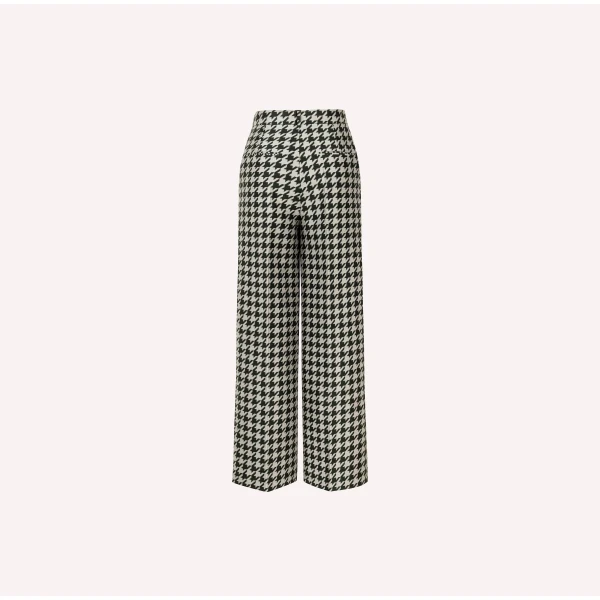 Dice Kayek Pied-de-Poule Wide-Leg Wool Pants in Green | Wide leg pants | Luxury Shoes 