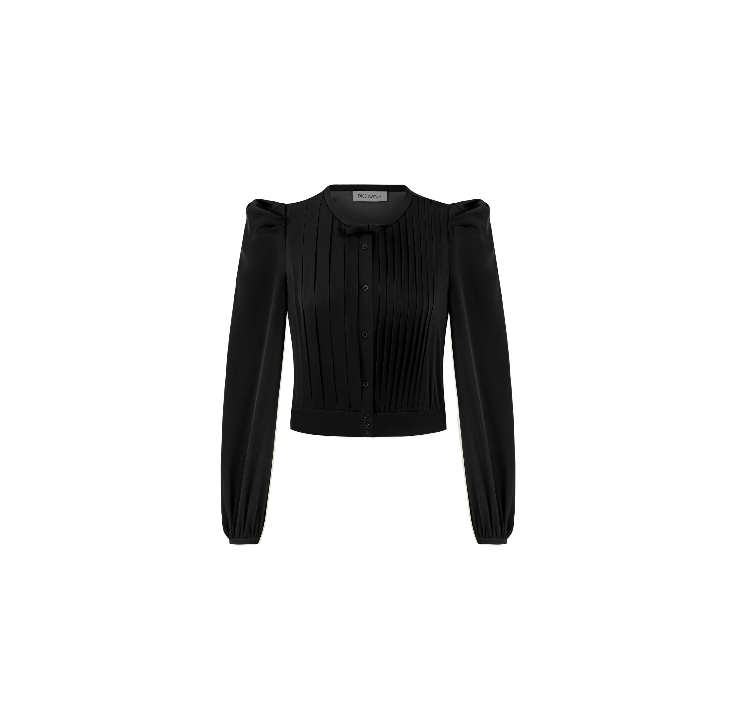 Dice Kayek Pleated Chiffon Blouse in Black Dice Kayek Pleated Chiffon Blouse in Black | Blouse | Luxury Shoes