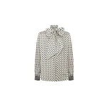 Dice Kayek Polka-Dot Silk Blouse with Bow Tie in Black and White Dots | Blouse | Luxury Shoes 