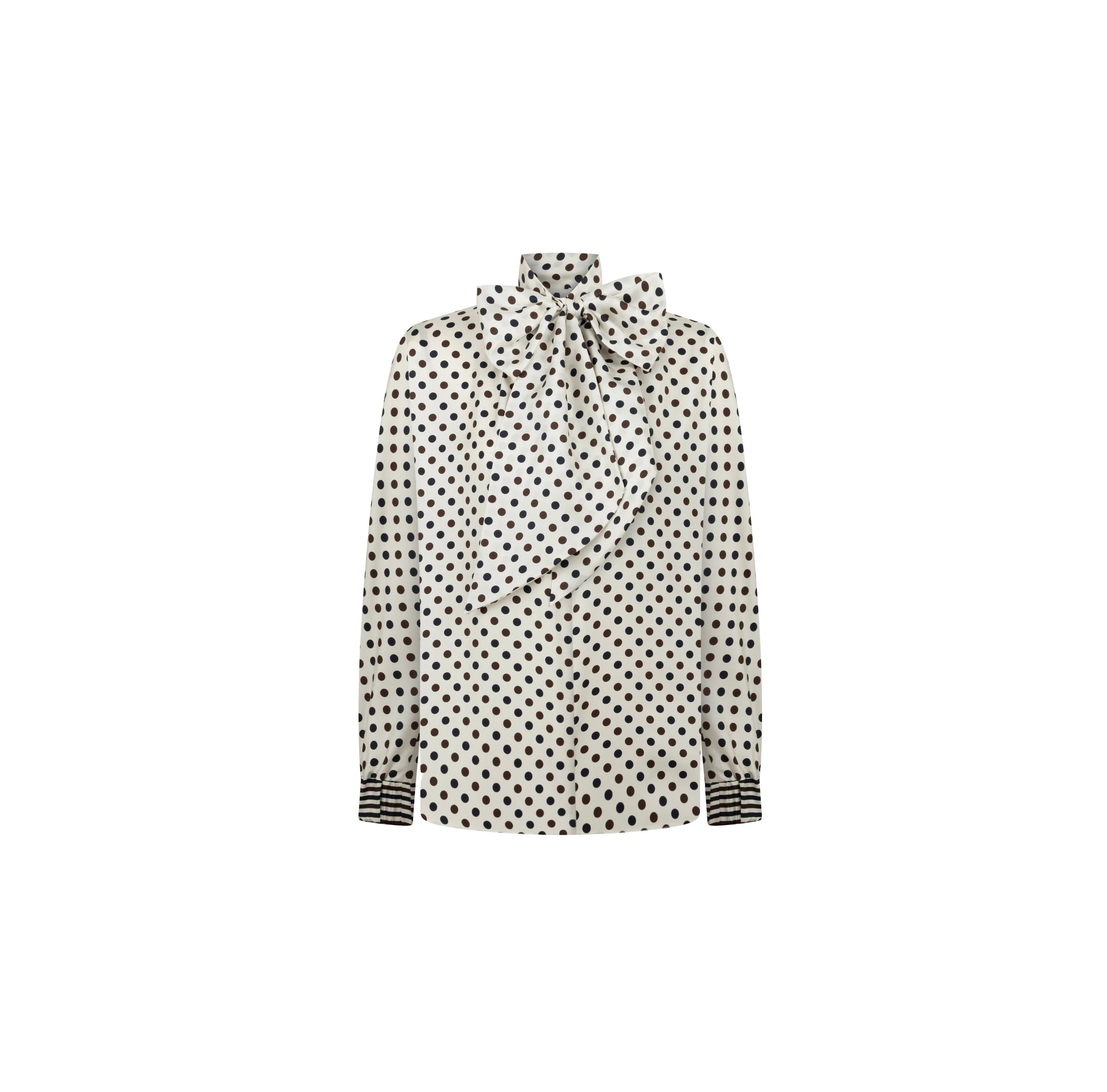 Dice Kayek Polka-Dot Silk Blouse with Bow Tie in Black and White Dots Dice Kayek Polka-Dot Silk Blouse with Bow Tie in Black and White Dots | Blouse | Luxury Shoes