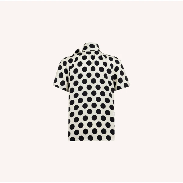 Dice Kayek Polka Dot Silk Twill Bow Neck Blouse | Blouse | Luxury Shoes 