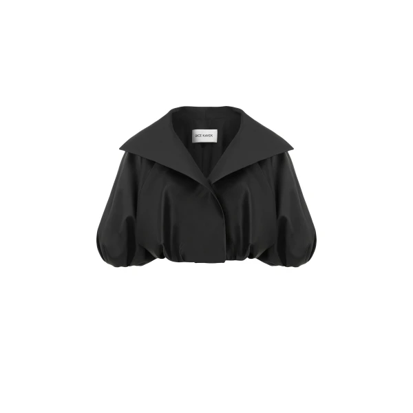 Dice Kayek Sculptural Cropped Jacket in Black | Jackets | Luxury Shoes 