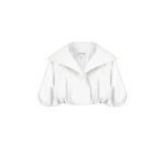 Dice Kayek Sculptural Cropped Jacket in White | Jackets | Luxury Shoes 