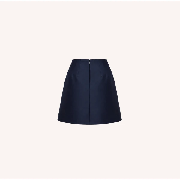 Dice Kayek Sculptural Fold Mini Skirt in Navy | Mini Skirts | Luxury Shoes 