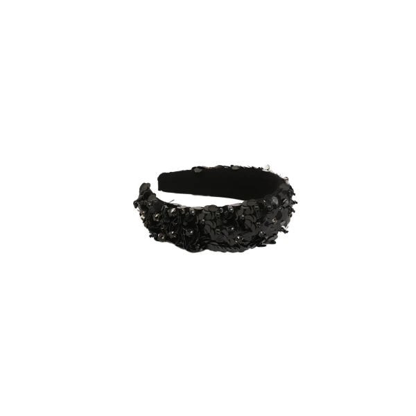 Sequined Headband in Black