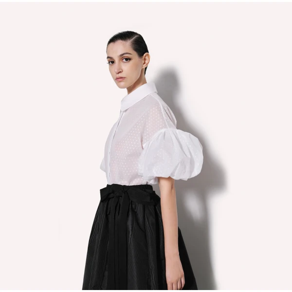 Dice Kayek Signature Cotton Voile Shirt in Optic White | Shirts | Luxury Shoes 