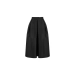 Dice Kayek Signature Sculptural Satin Midi Skirt in Black | Midi Skirts | Luxury Shoes 