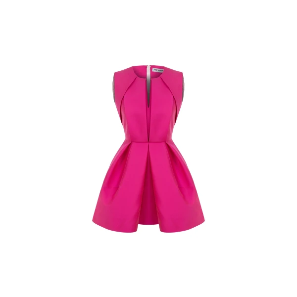 Dice Kayek Signature Sleeveless Mini Dress in Fuchsia | Mini Dresses | Luxury Shoes 