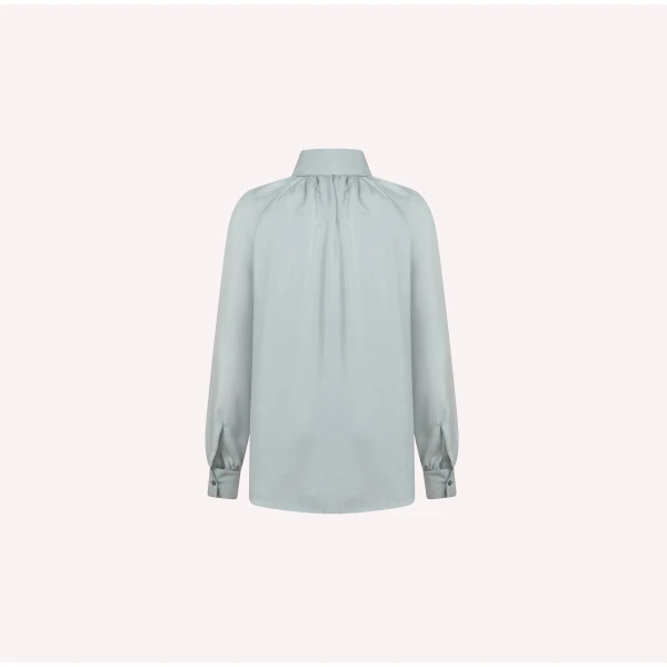 Dice Kayek Silk Tie Blouse in Nile | Blouse | Luxury Shoes 