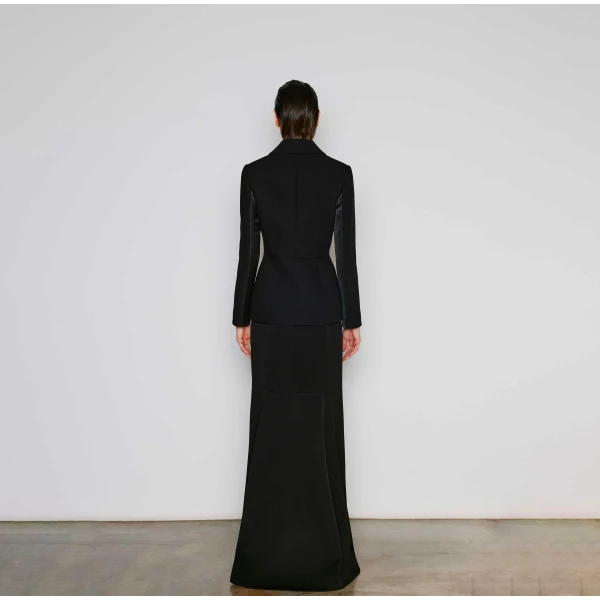 Dice Kayek Sleek Black High-Waisted Maxi Skirt | Maxi Skirts | Luxury Shoes 