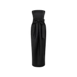 Dice Kayek Strapless Bow-Detail Satin Gown in Black | Evening Gowns | Luxury Shoes 