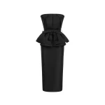 Dice Kayek Strapless Peplum Dress in Black | Evening Gowns | Luxury Shoes 