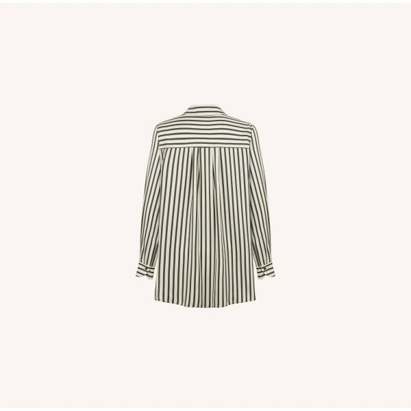 Dice Kayek Striped Butterfly Silk Shirt in Khaki Stripe | Shirts | Luxury Shoes 