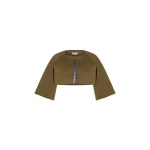 Dice Kayek Structured Cropped Jacket with Wide Sleeves in Tobacco | Jackets | Luxury Shoes 