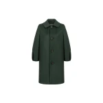 Dice Kayek Structured Wool Cocoon Coat in Deep Green | Wool Coat | Luxury Shoes 