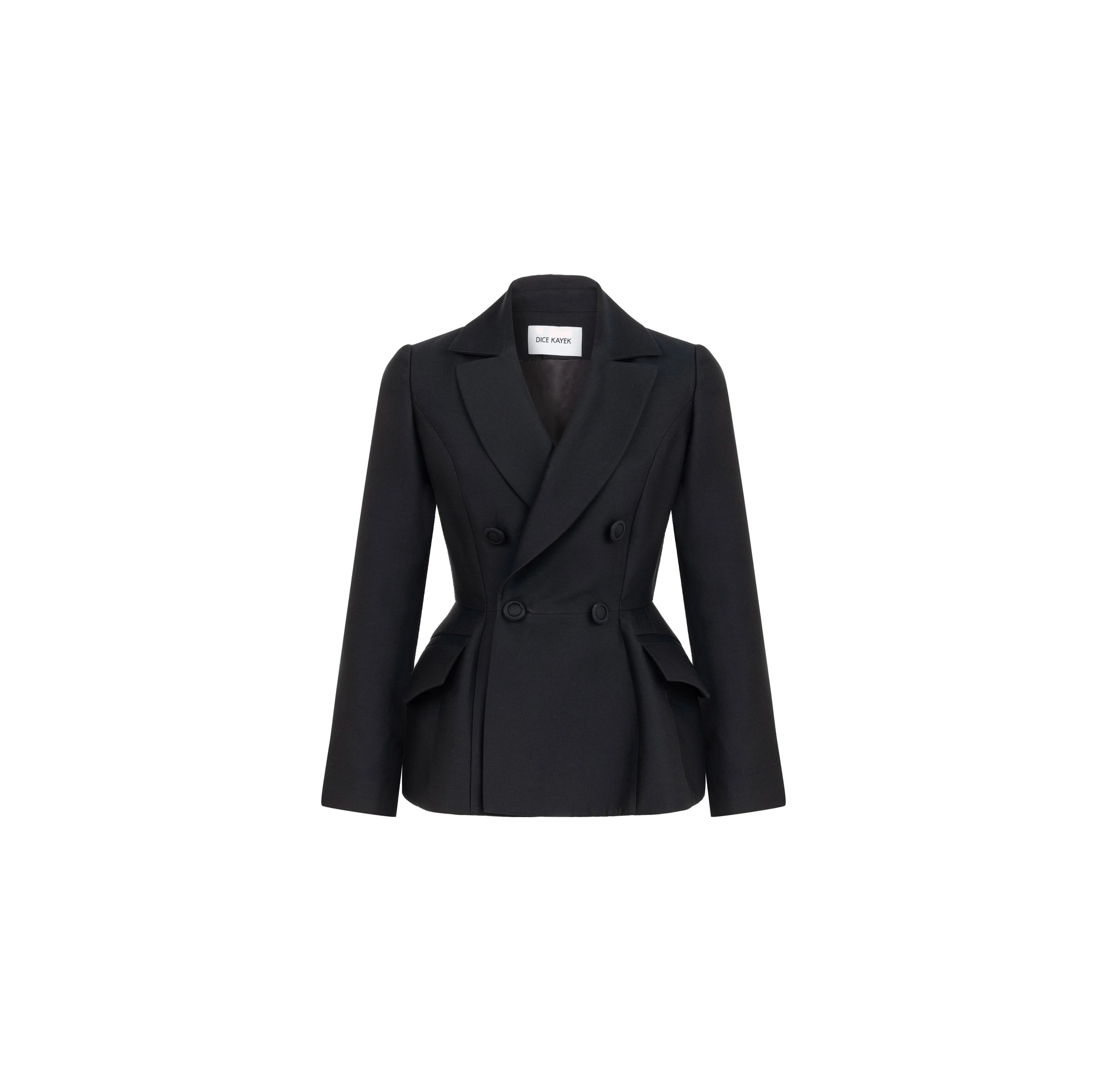 Dice Kayek Tailored Peplum Blazer Cotton Silk in Black Dice Kayek Tailored Peplum Blazer Cotton Silk in Black | Blazers | Luxury Shoes