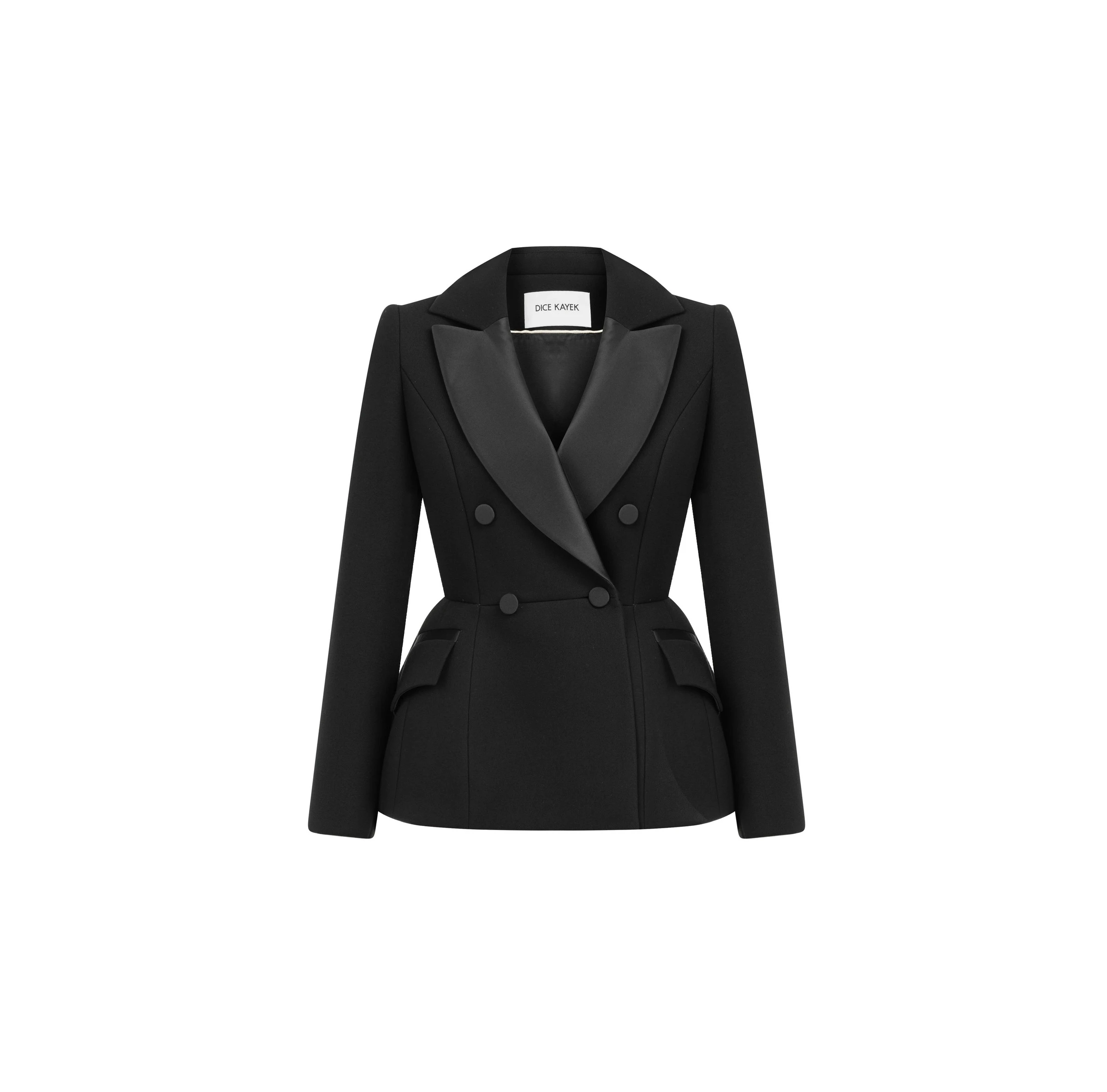 Dice Kayek Tailored Peplum Blazer Satin Back in Black Dice Kayek Tailored Peplum Blazer Satin Back in Black | Blazers | Luxury Shoes