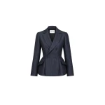 Dice Kayek Tailored Peplum Jacket in Denim | Jackets | Luxury Shoes 