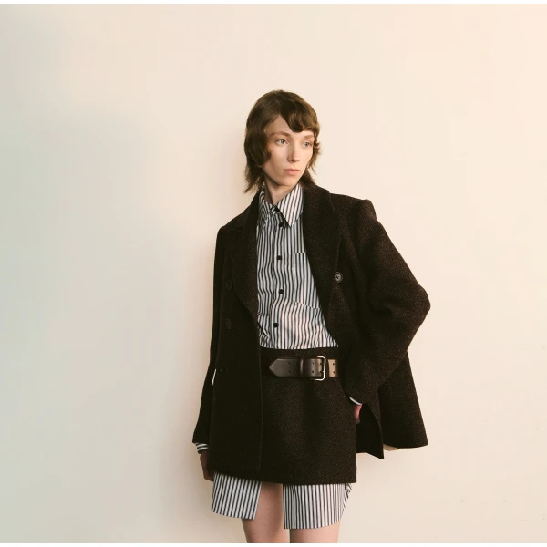 Dice Kayek Textured Wool Jacket in Brown | Jackets | Luxury Shoes 
