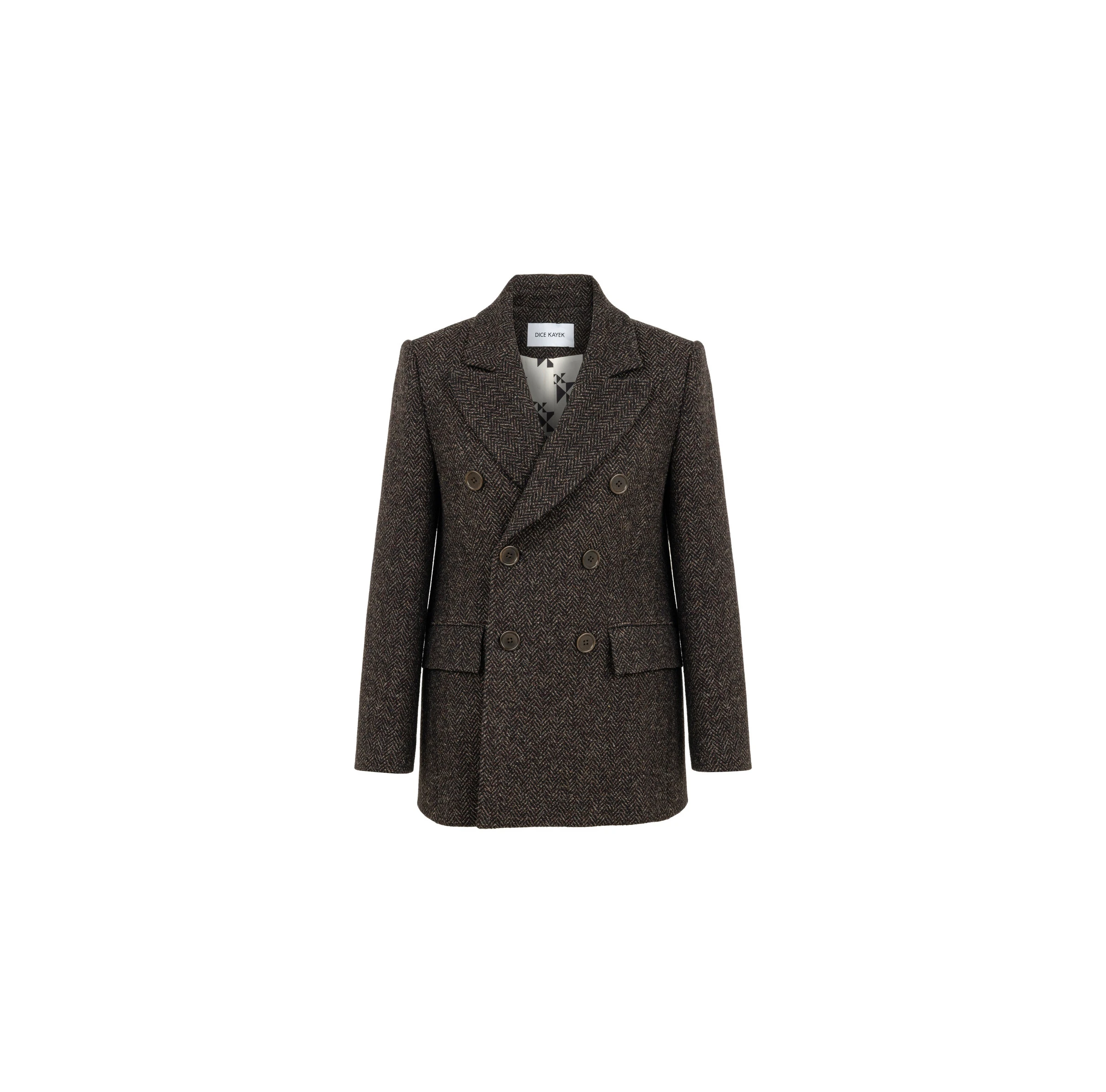 Dice Kayek Textured Wool Jacket in Brown Dice Kayek Textured Wool Jacket in Brown | Jackets | Luxury Shoes