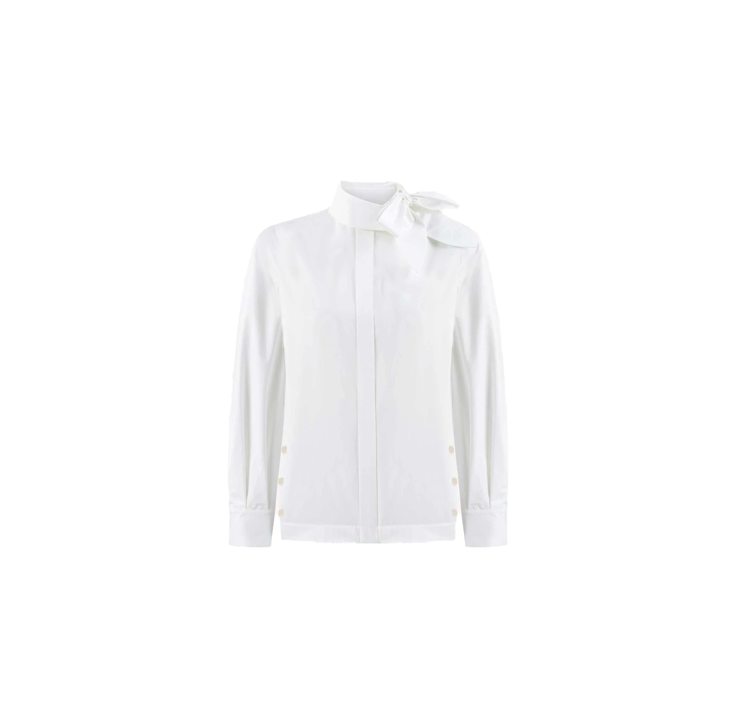 Dice Kayek Tied Collar Poplin Shirt in White Dice Kayek Tied Collar Poplin Shirt in White | Shirts | Luxury Shoes