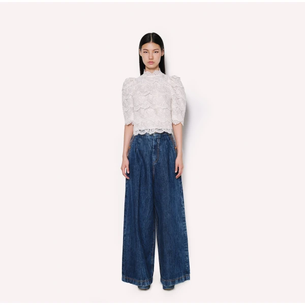 Dice Kayek Wide-Leg Jeans in Blue | Denim | Luxury Shoes 