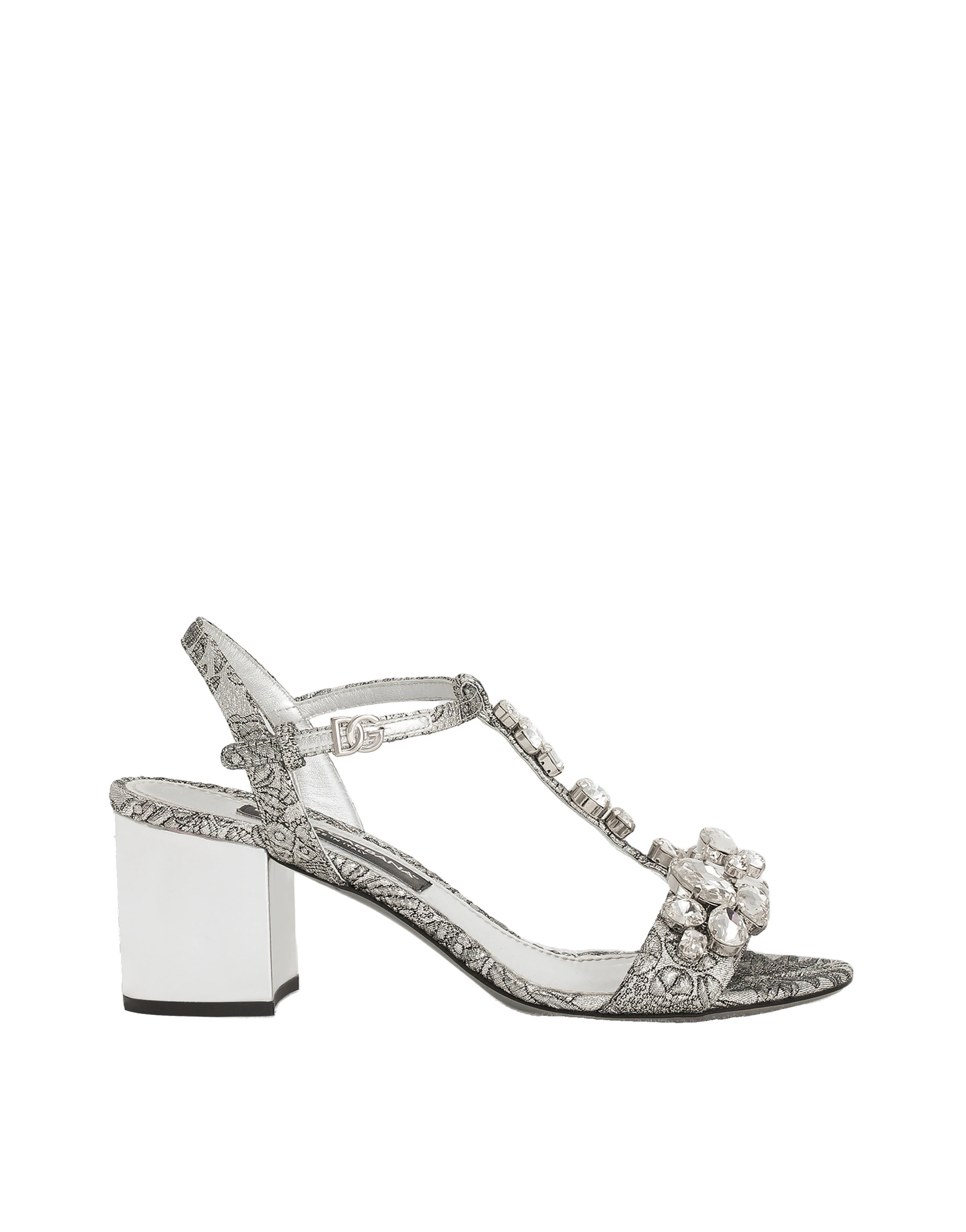 Dolce & Gabbana Brocade sandals with stones embroidery
