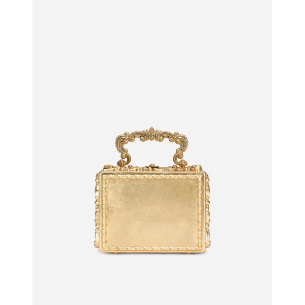 Multicolour Dolce & Gabbana Calfskin Dolce Box bag with rhinestone and mirrored detailing, view 3 | Totes & Top-Handle Bags