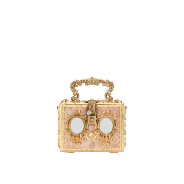 Multicolour Dolce & Gabbana Calfskin Dolce Box bag with rhinestone and mirrored detailing | Totes & Top-Handle Bags