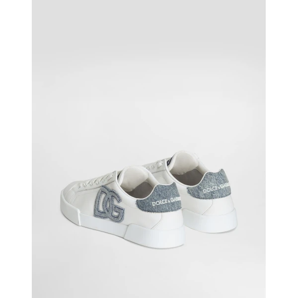 White Dolce & Gabbana Calfskin Portofino Light sneakers, view 3 | Sneakers