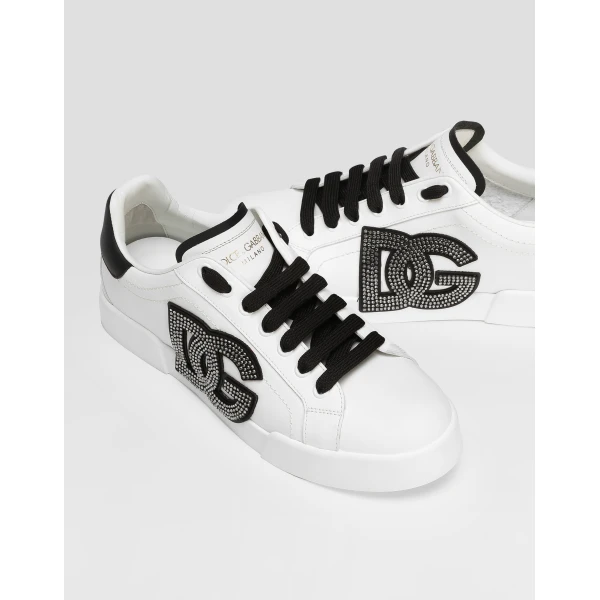 Multicolour Dolce & Gabbana Calfskin Portofino light strobel sneakers, view 4 | Sneakers
