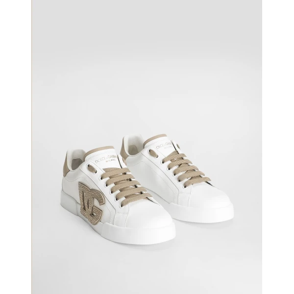 Multicolour Dolce & Gabbana Calfskin Portofino light strobel sneakers, view 2 | Sneakers