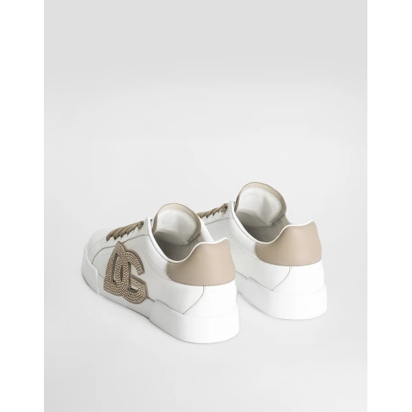 Multicolour Dolce & Gabbana Calfskin Portofino light strobel sneakers, view 3 | Sneakers