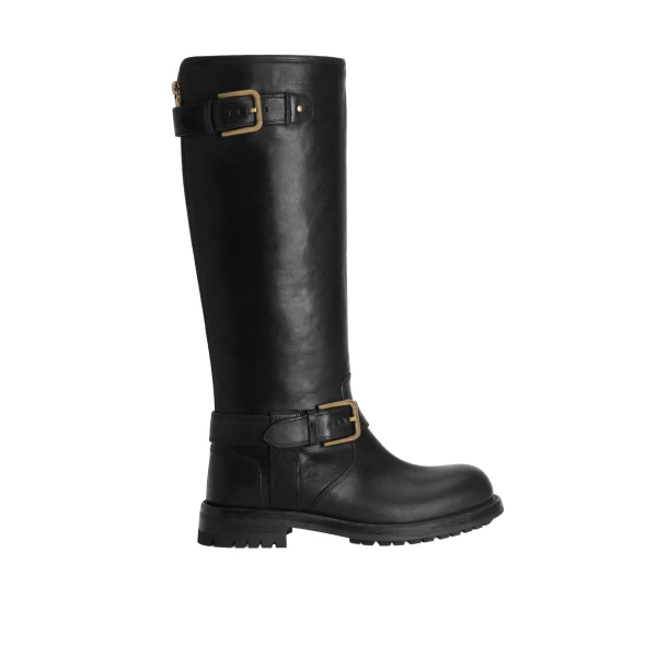 Black Dolce & Gabbana Calfskin biker boots | Boots
