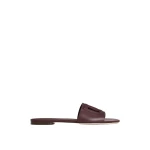 Bordeaux Dolce & Gabbana Calfskin sliders with DG logo | Flip Flops & Slides