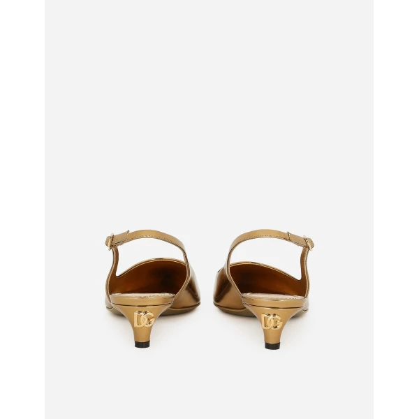 Gold Dolce & Gabbana Calfskin slingbacks, view 3 | Heels