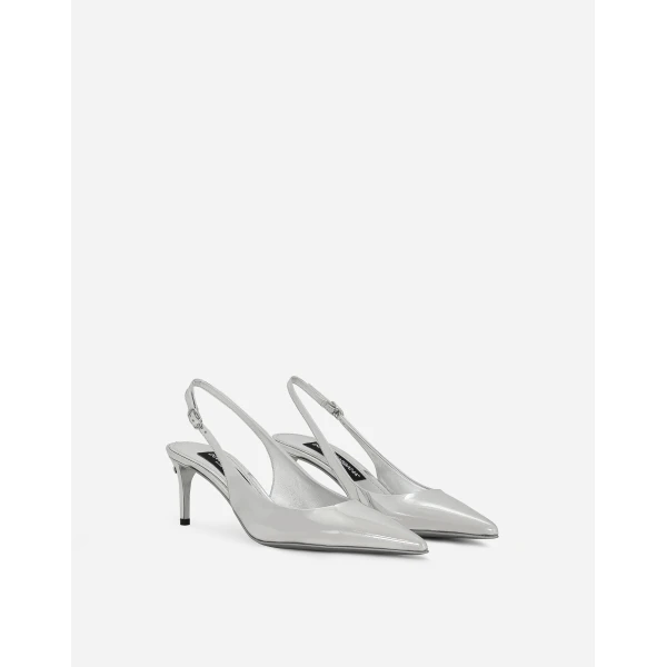 Silver Dolce & Gabbana Calfskin slingbacks, view 2 | Heels